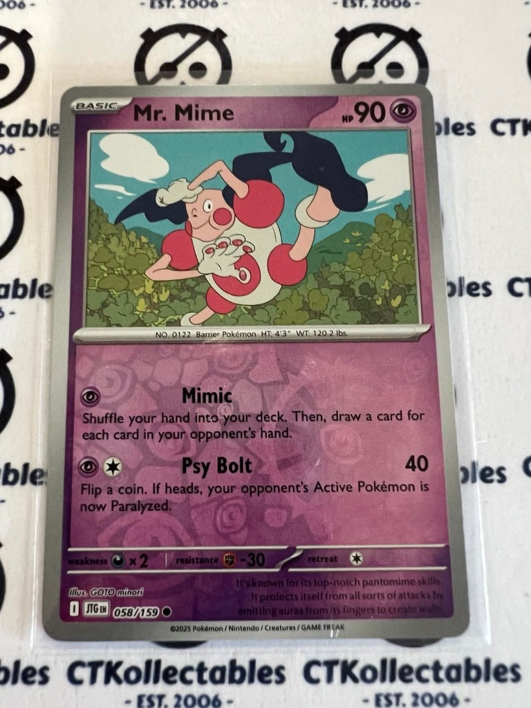 Mr. Mime Reverse Holo #058/159 Journey Together Pokemon Card TCG