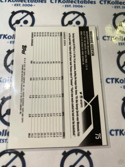 2023/24 Topps NBA Chrome Geroge Gervin Pink Logo Refractor #75 Spurs