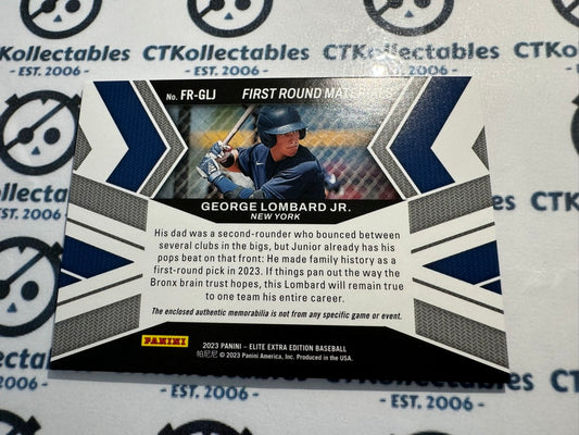 2023 Panini Baseball Elite Extra George Lombard Jr First Round Materials FR-GLJ