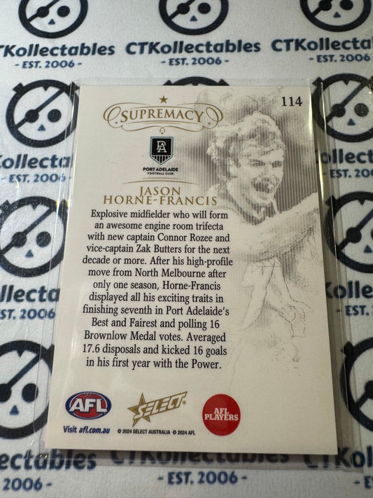 2024 AFL Supremacy Jason Horne-Francis #114 Gold #10/95 Port Adelaide
