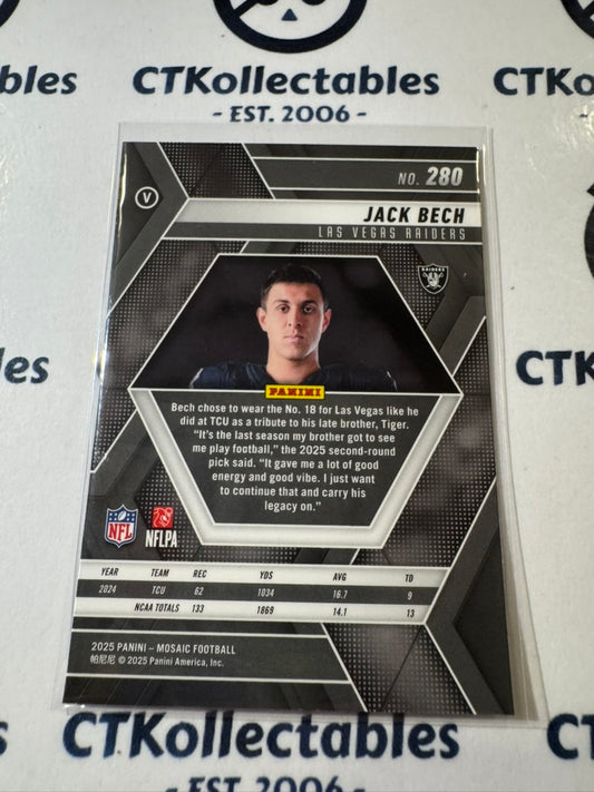 2025 NFL Panini Mosaic Rookie Variation Card #280 Jack Bech Raiders