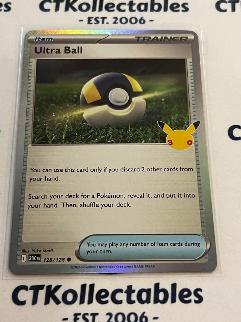 Ultra Ball 126/128 Holo Foil ENG 30th Anniversary Celebration Pokemon TCG