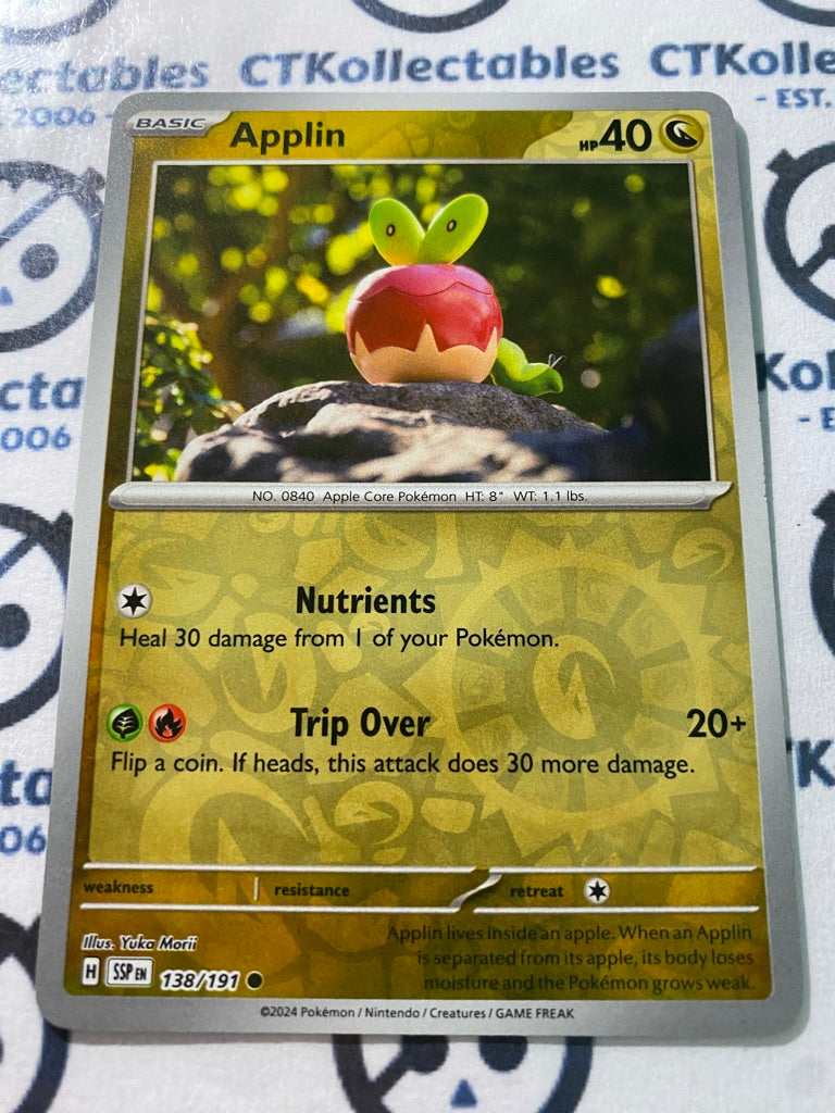 Applin Reverse Holo #138/191 Surging Sparks Pokémon TCG 2024