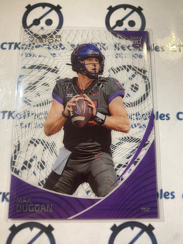 2023 NFL Panini Chronicles Draft Picks Clear Vision Max Duggan #5 Chargers