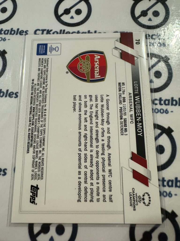 2022-23 Topps Chrome UEFA Women’s #70 Lotte Wubben-moy Future Stars Aqua Prism