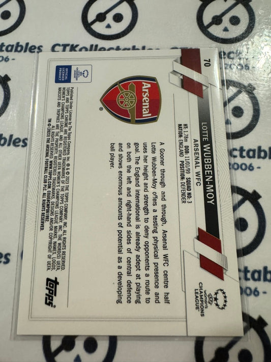 2022-23 Topps Chrome UEFA Women’s #70 Lotte Wubben-moy Future Stars Aqua Prism