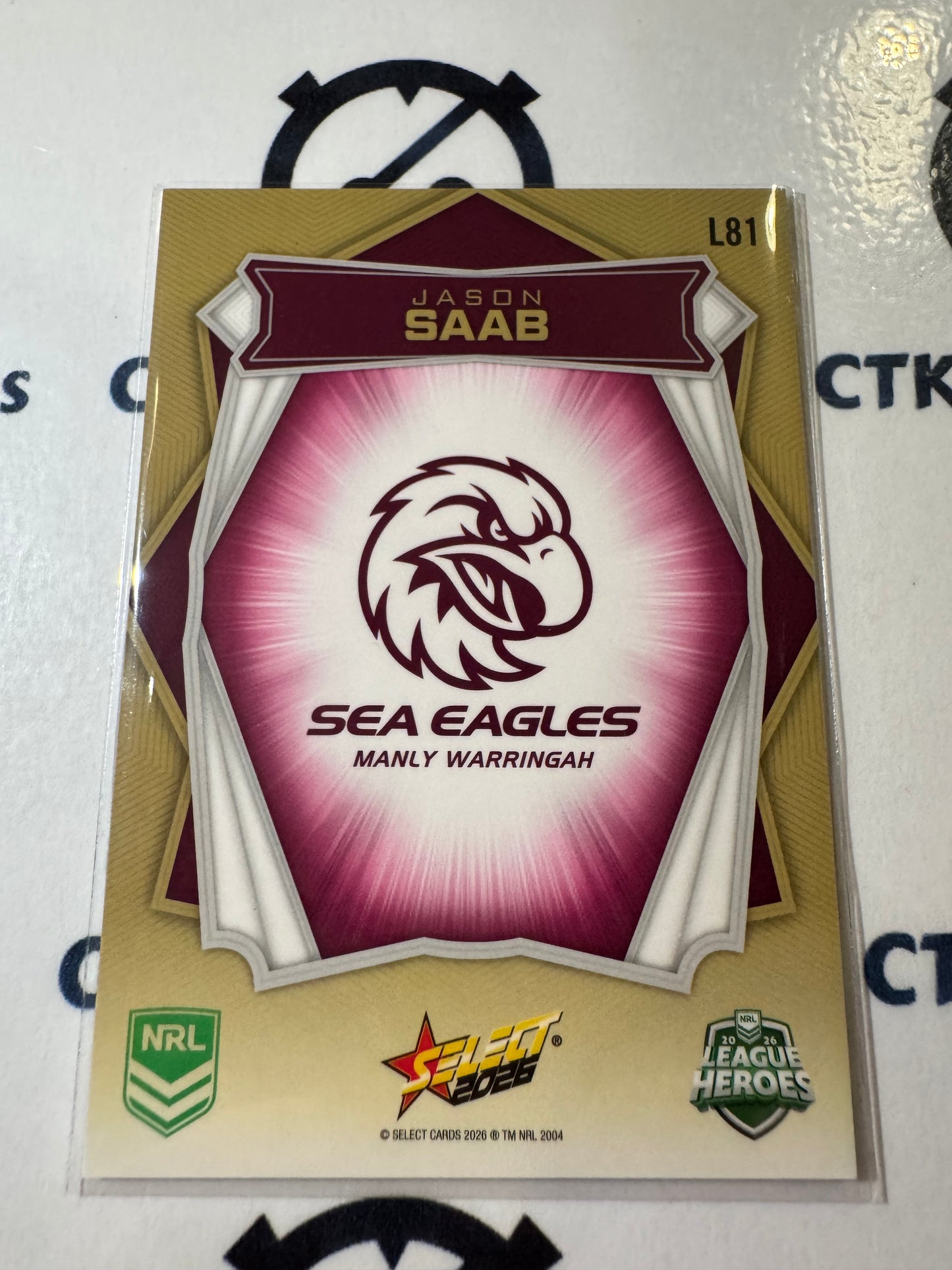 2026 Select NRL League Heroes Luminous Base #L81 Jason Saab Eagles