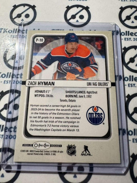 2024-25 O-Pee-Chee Hockey Premier P-10 Zach Hyman Edmonton Oilers