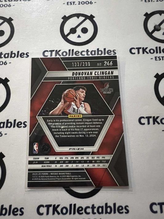 2024-25 Panini Mosaic #246 Donovan Clingal Rookie Red Seismic Mosaic #133/249