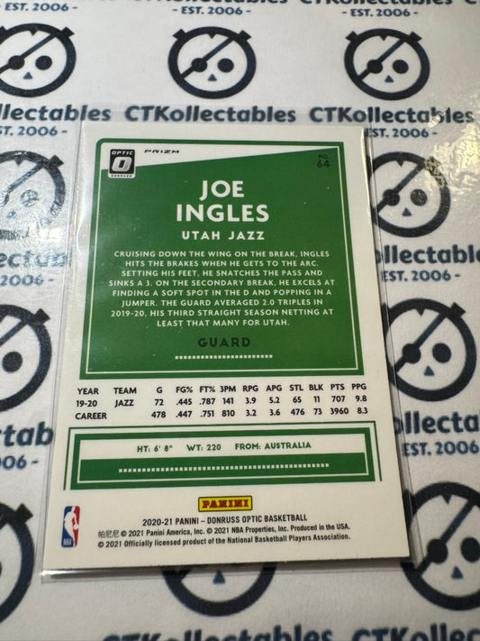2020-21 NBA Donruss Optic Joe Ingles Purple Shimmer Prizm #64 Jazz