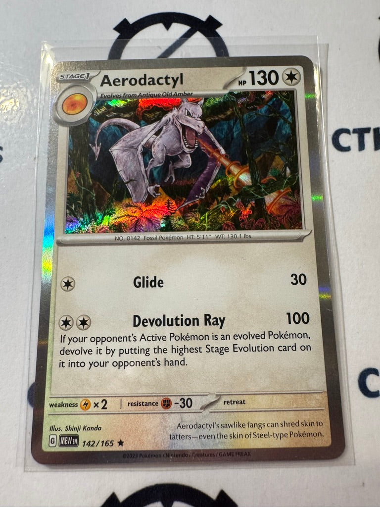 Aerodactyl Holo Rare #142/165 Scarlet & Violet 151 Pokemon Card