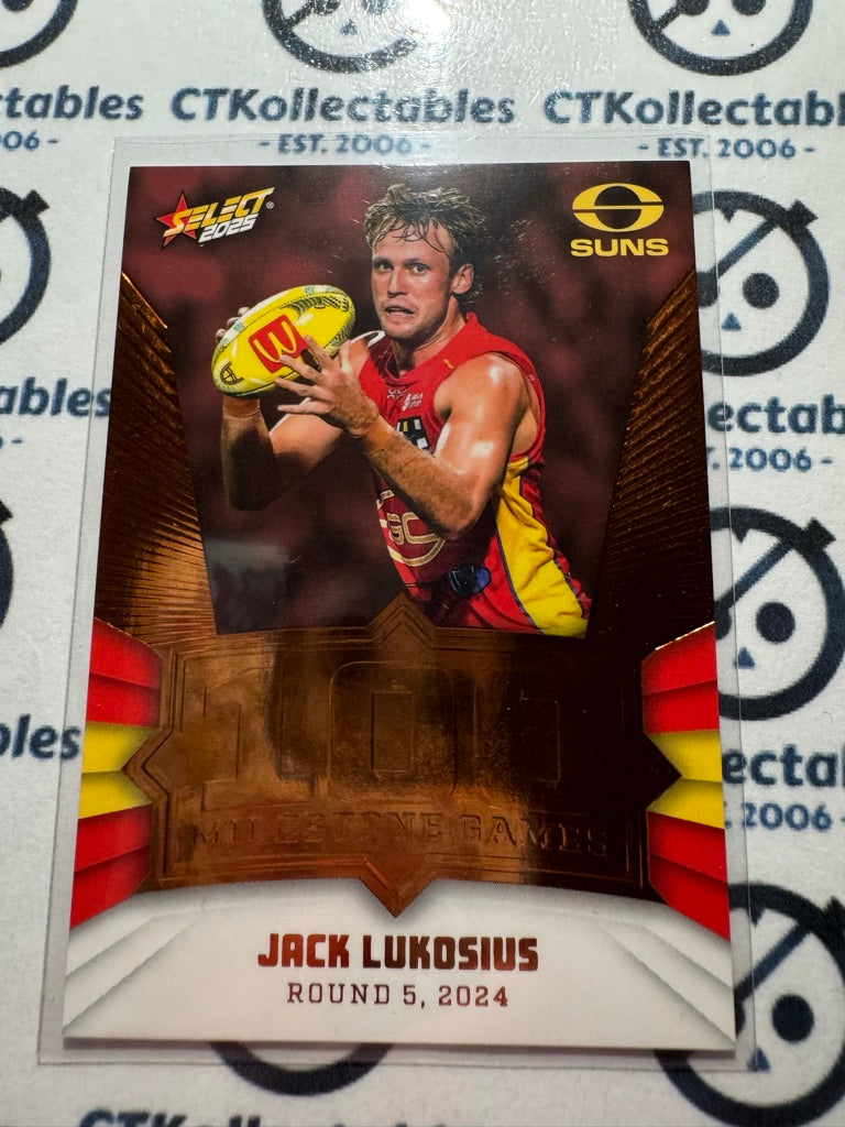 2025 AFL Footy Stars Milestone Jack Lukosius MG51 Suns