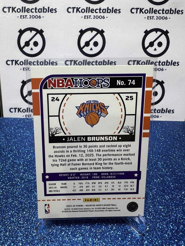 2024-25 Panini NBA HAUNTED HOOPS Slime Parallels #74 Jalen Brunson New York