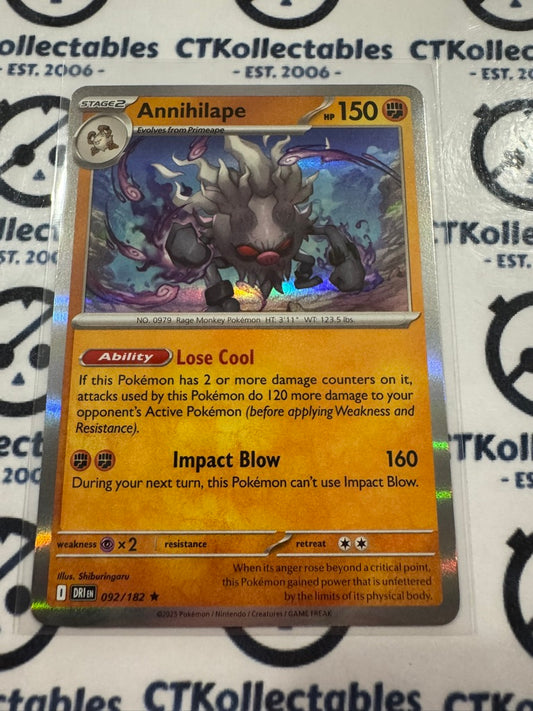 Annihilape Holo Rare #092/182 Scarlet & Violet Destined Rivals