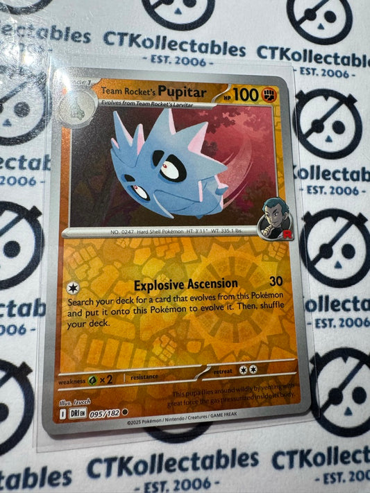 Team Rocket's Pupitar Scarlet & Violet Destined Rivals #095/182 Reverse Holo