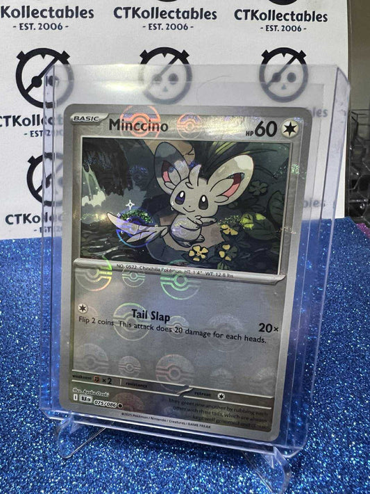 MINCCINO POKE BALL REVERSE HOLO SCARLET & VIOLET BLACK BOLT #075/086 POKEMON