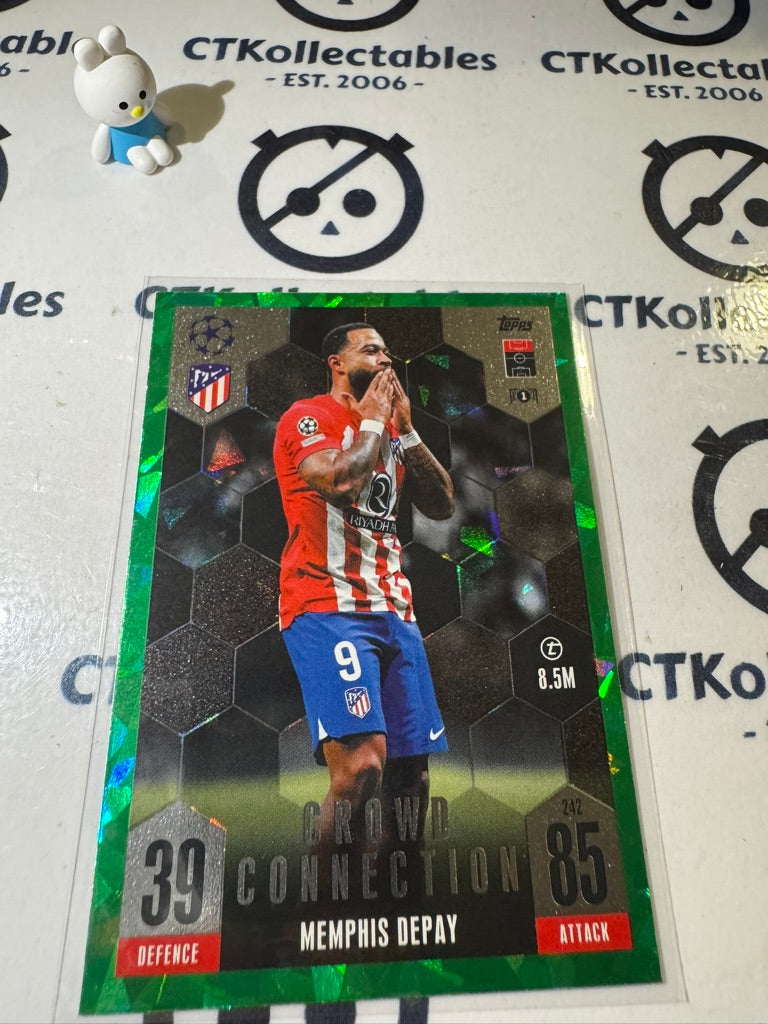 2023-24 TOPPS MATCH ATTAX CROWD CONNECTION MEMPHIS DEPAY EMERALD #242