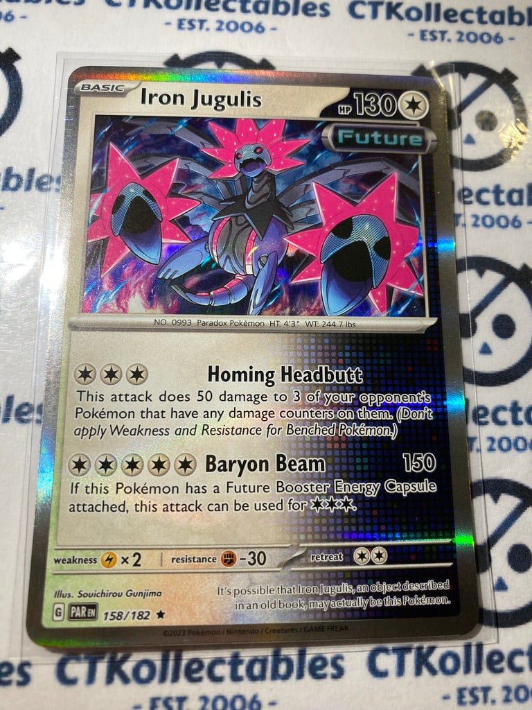 Lotto Di 3 Carte Pokémon Iron Moth + Iron Jugulis - Paradox Rift - 028/182 E 158/182 - Futuri Pokémon