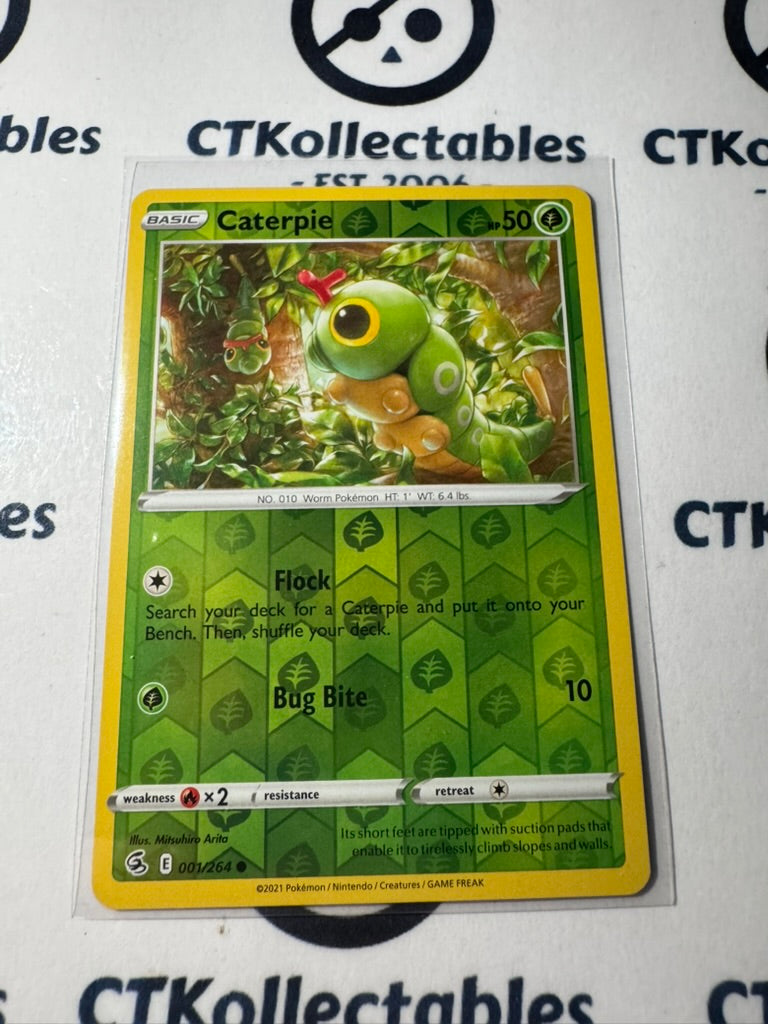 Caterpie Reverse Holo #001/264 2021 Sword & Shield Fusion Strike Pokemon Card