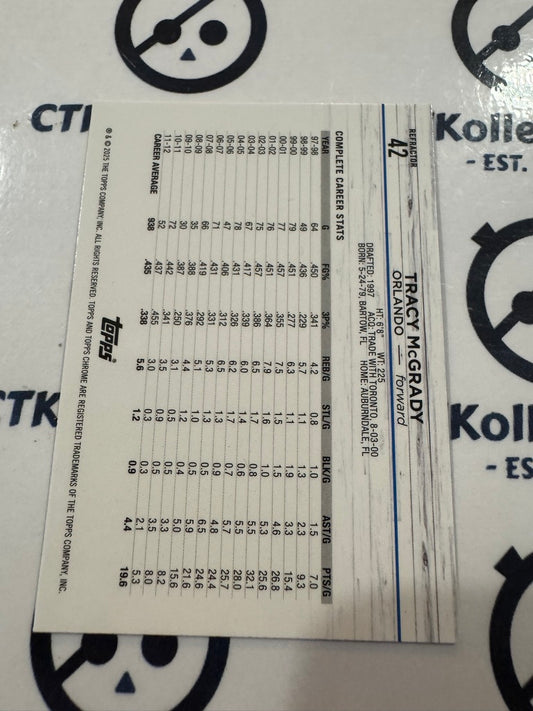 2024/25 Topps NBA Chrome Tracy McGrady Refractor #42 Magic