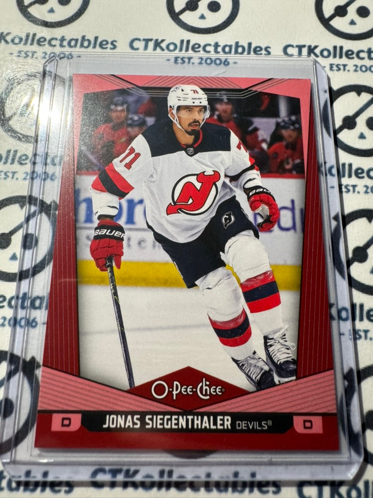 2024-25 O-Pee-Chee Hockey RED BORDER #366 Jonas Siegenthaler New Jersey Devils