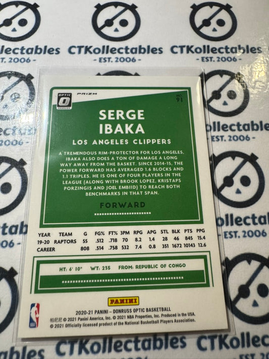 2020-21 NBA Donruss Optic Serge Ibaka Pink Hyper Prizm #91 Clippers