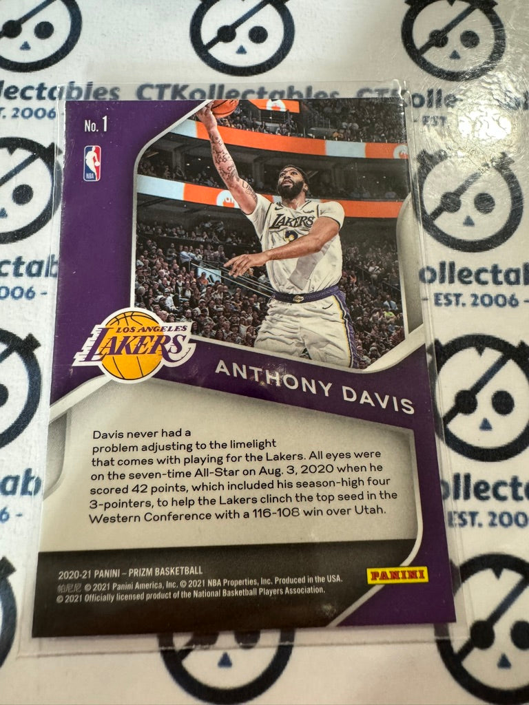 2020-21 NBA Panini Prizm Anthony Davis Dominance #1 Lakers