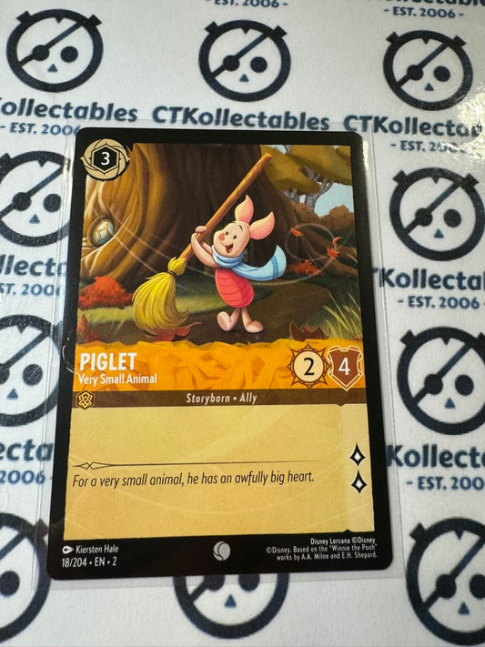 2024 Disney Lorcana Floodborn Non-Foil #18 Piglet, Very Small Animal – Common