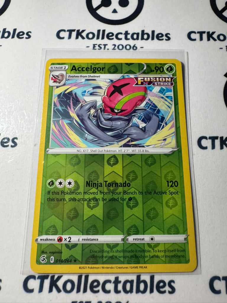 Accelgor Reverse Holo #014/264 2021 Sword & Shield Fusion Strike Pokemon Card
