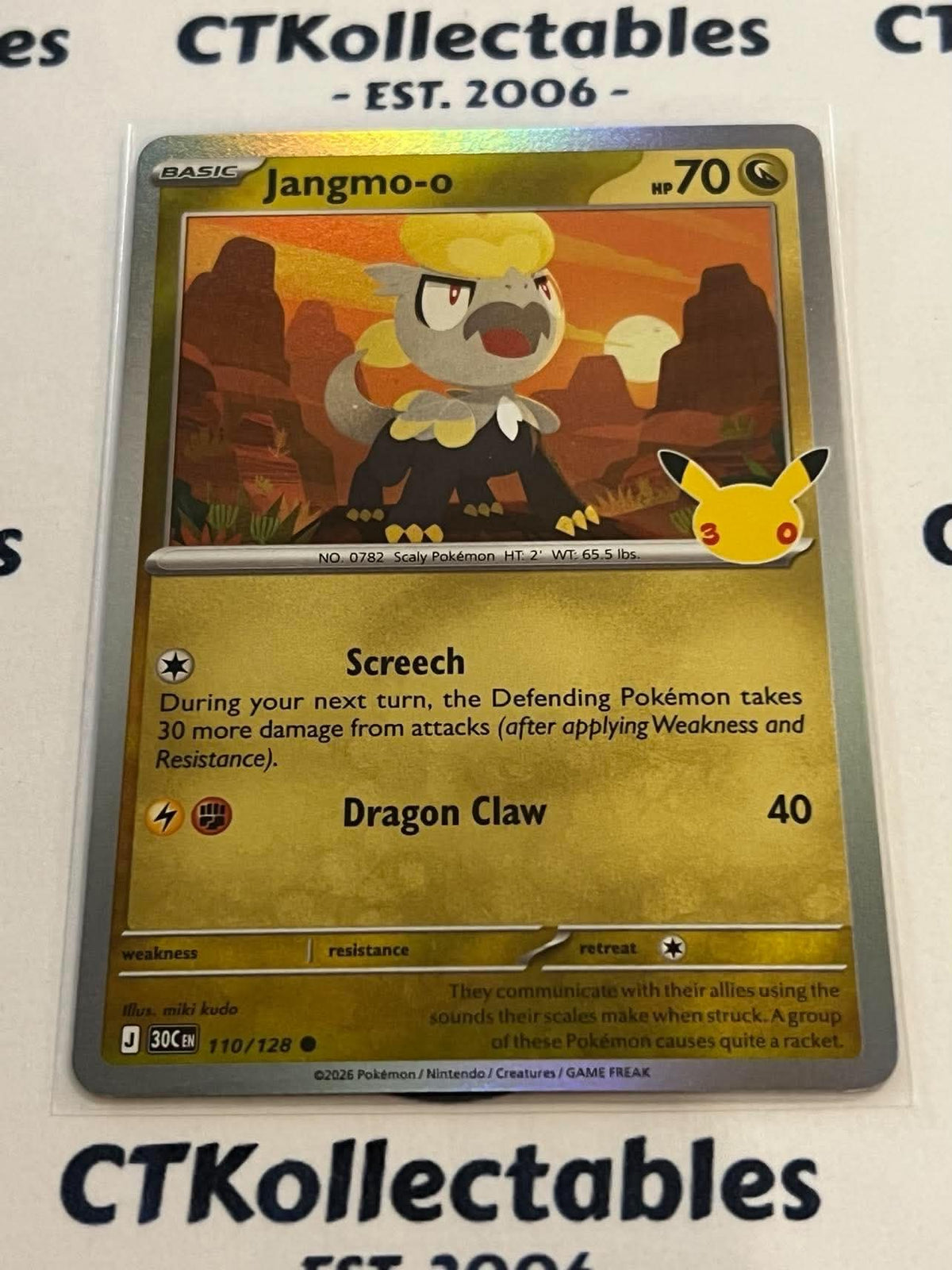 Jangmo-o 110/128 Holo Foil ENG 30th Anniversary Celebration Pokemon TCG