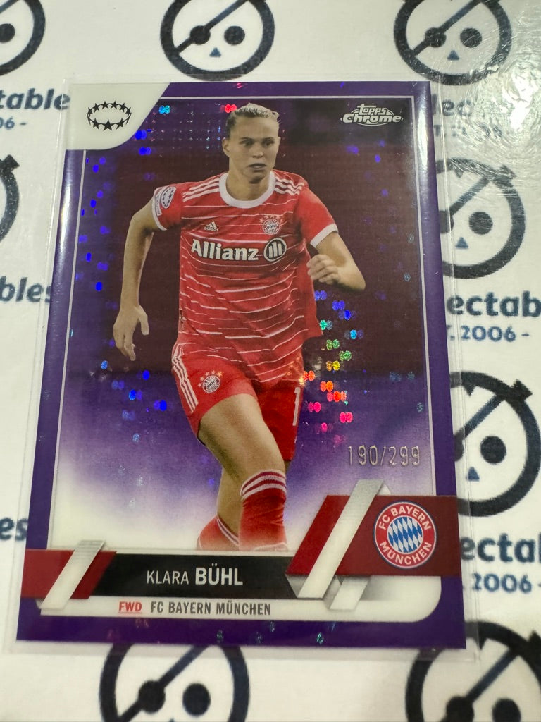 2022-23 Topps Chrome UEFA Women’s #27 Klara Buhl Purple Pulsar #190/299