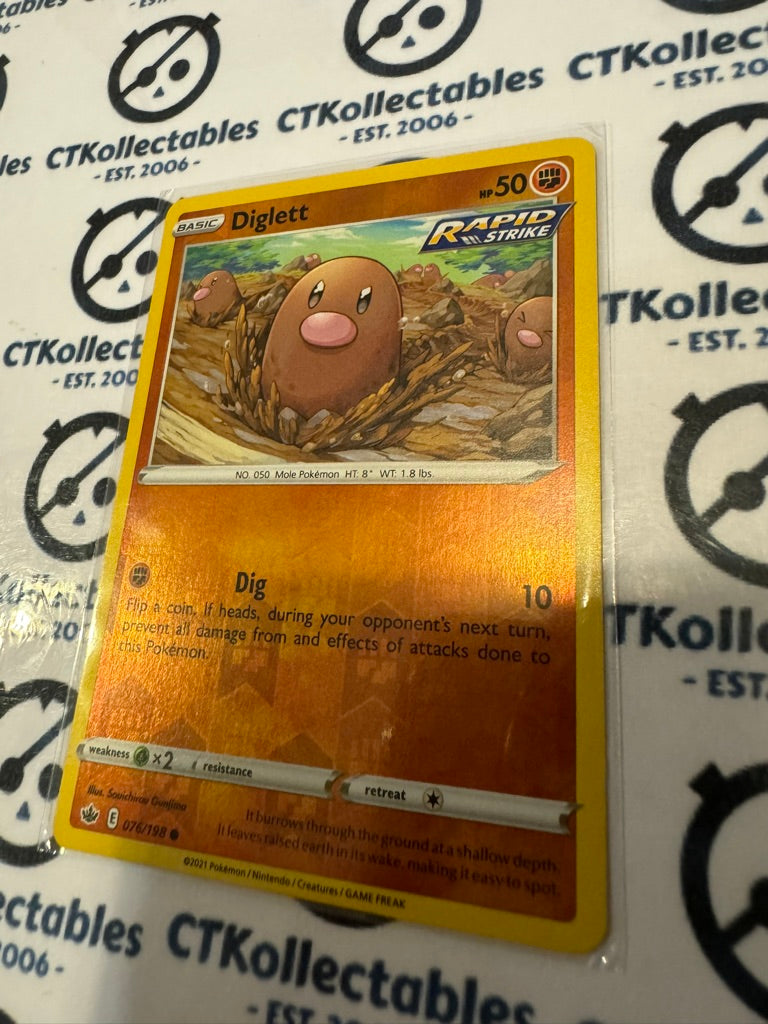Diglett Reverse Holo #076/198 Pokemon Card Chilling Reign