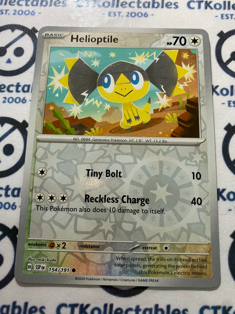 Helioptile Reverse Holo #154/191 Surging Sparks Pokémon TCG 2024