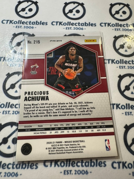 2020-21 NBA Panini Mosaic Precious Achiuwa Pink Prizm #215 Heat