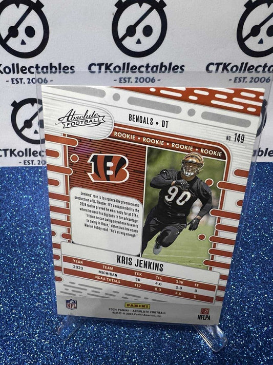 2024 NFL Panini Absolute Rookie RC #149 Kris Jenkins Cincinnati Bengals