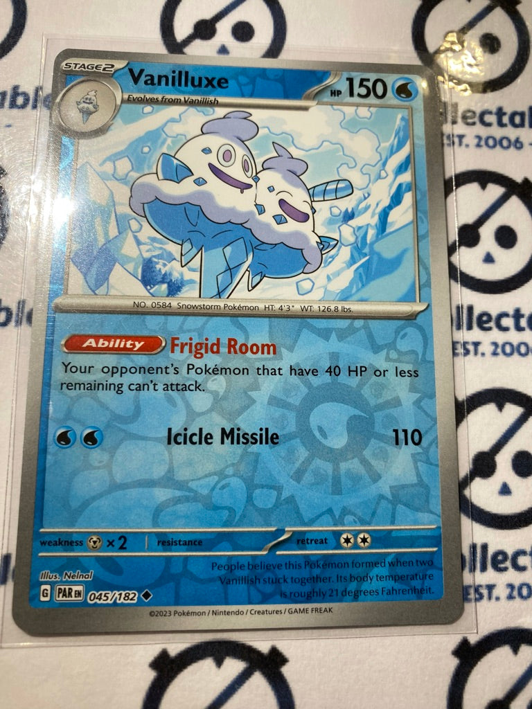 Vanilluxe Reverse Holo #045/182 2023 Scarlet & Violet Paradox Rift Pokémon