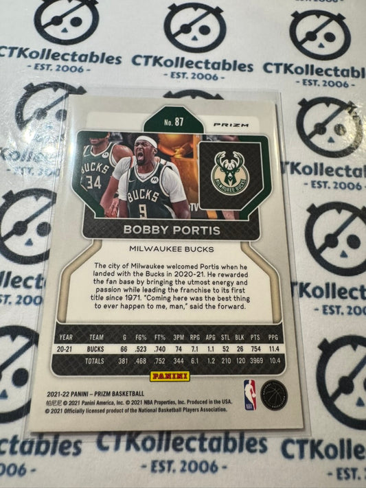 2021-22 NBA Panini Prizm Bobby Portis Green Prizm #87 Bucks