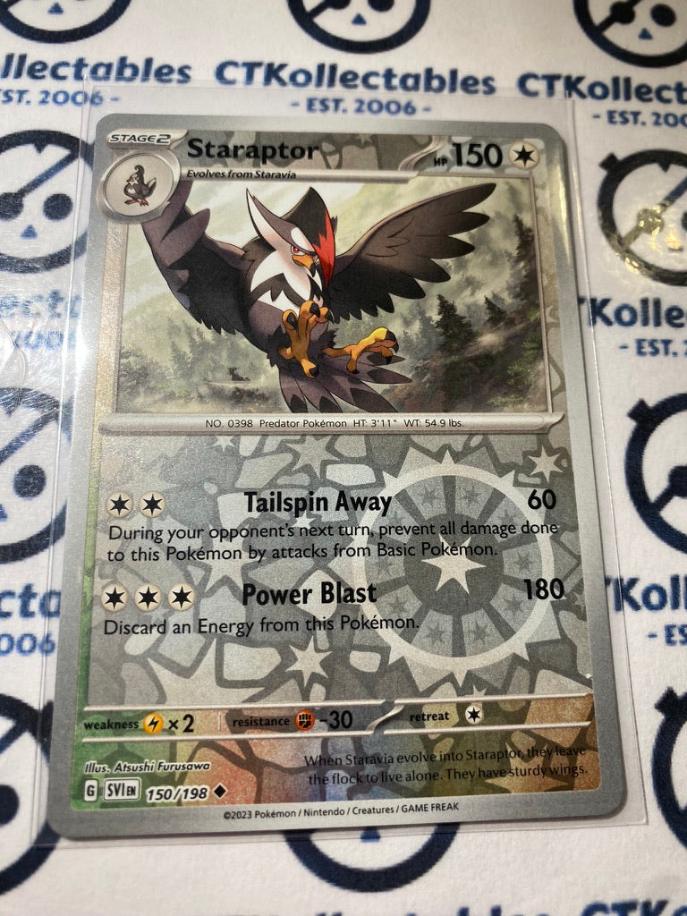 Staraptor Reverse Holo #150/198 2023 Scarlet & Violet Pokémon TCG