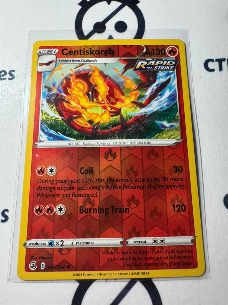 Centiskorch Reverse Holo #048/264 2021 Sword & Shield Fusion Strike Pokemon Card