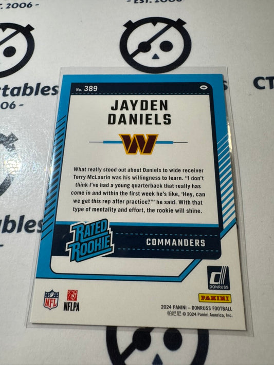 2024 NFL Panini Donruss Rated rookie #389 Jayden Daniels Commanders