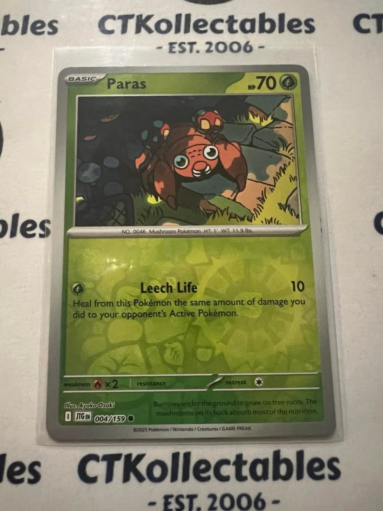 Paras Reverse Holo #004/159 Journey Together Pokemon Card TCG
