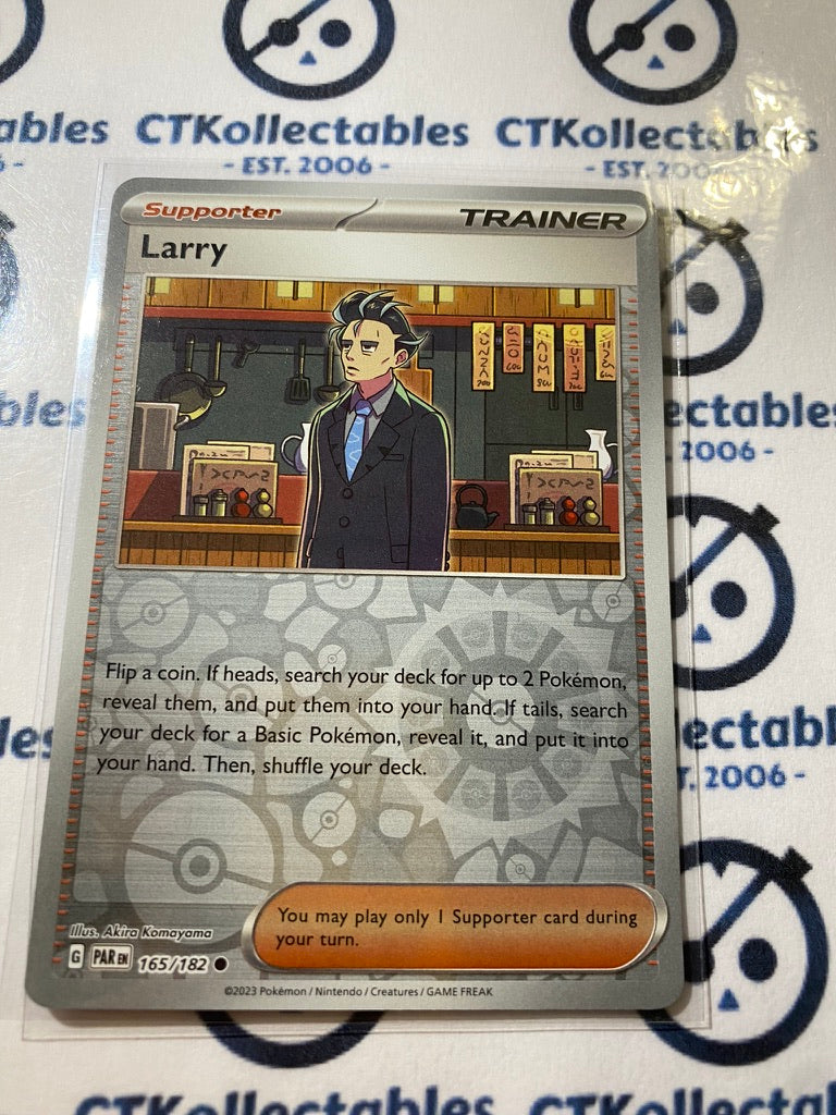 larry pokemon card Larry Trainer Reverse Holo #164/182 2023 Paradox Rift Pokémon TCG