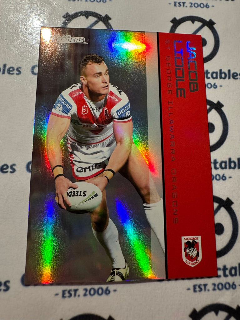 2025 NRL Traders Silver Parallel PS 124 JACOB LIDDLE DRAGONS