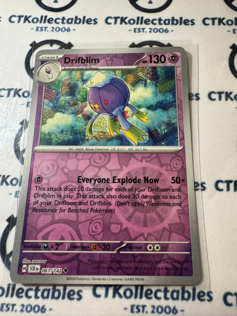 Drifblim Reverse Holo #061/142 Stellar Crown Scarlet & Violet Pokemon