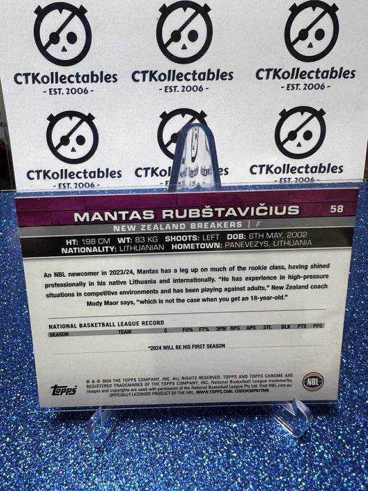 2023-24 Topps Chrome NBL Rookie #58 Mantas Rubštavičius New Zealand Breakers