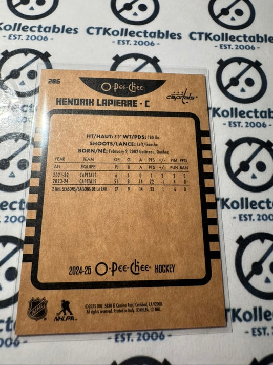 2024-25 O-Pee-Chee Hockey RETRO #286 Hendrix Lapierre Washington Capitals