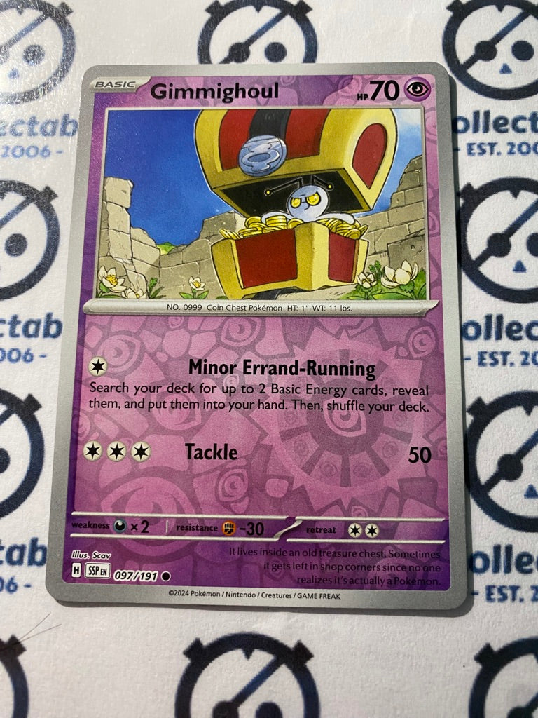 Gimmighoul Reverse Holo #097/191 Surging Sparks Pokémon TCG 2024