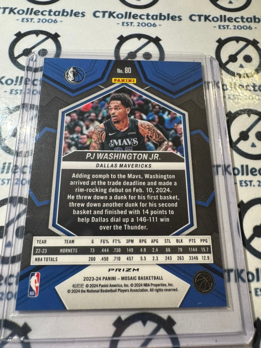 2023-24 NBA Panini Mosaic Pj Washington Green Prizm #80 Dallas
