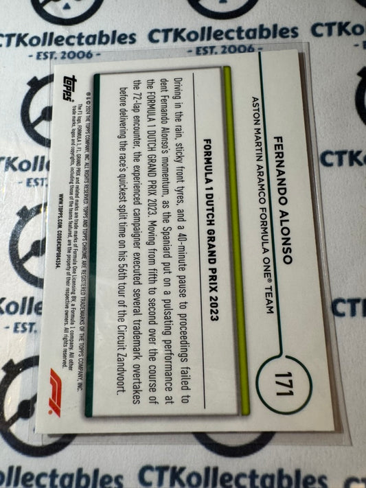 2024 Topps Chrome F1 Fernando Alonso Checker Flag Refractor #171