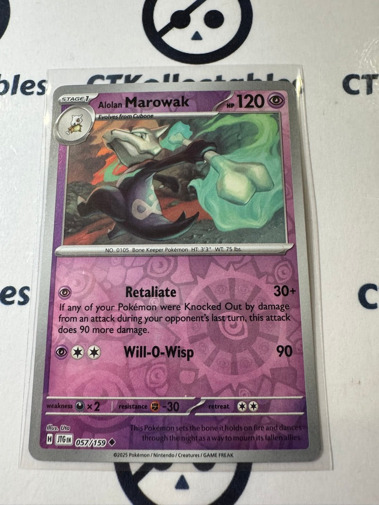 Alolan Marowak Reverse Holo #057/159 Journey Together Pokemon Card TCG